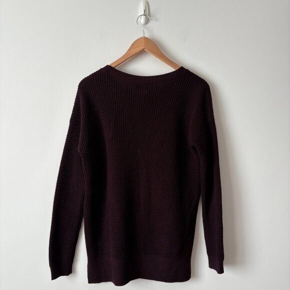 Aritzia Wilfred Free Isabelli Waffle Knit Sweater Deep Purple Size Small - Picture 7 of 8